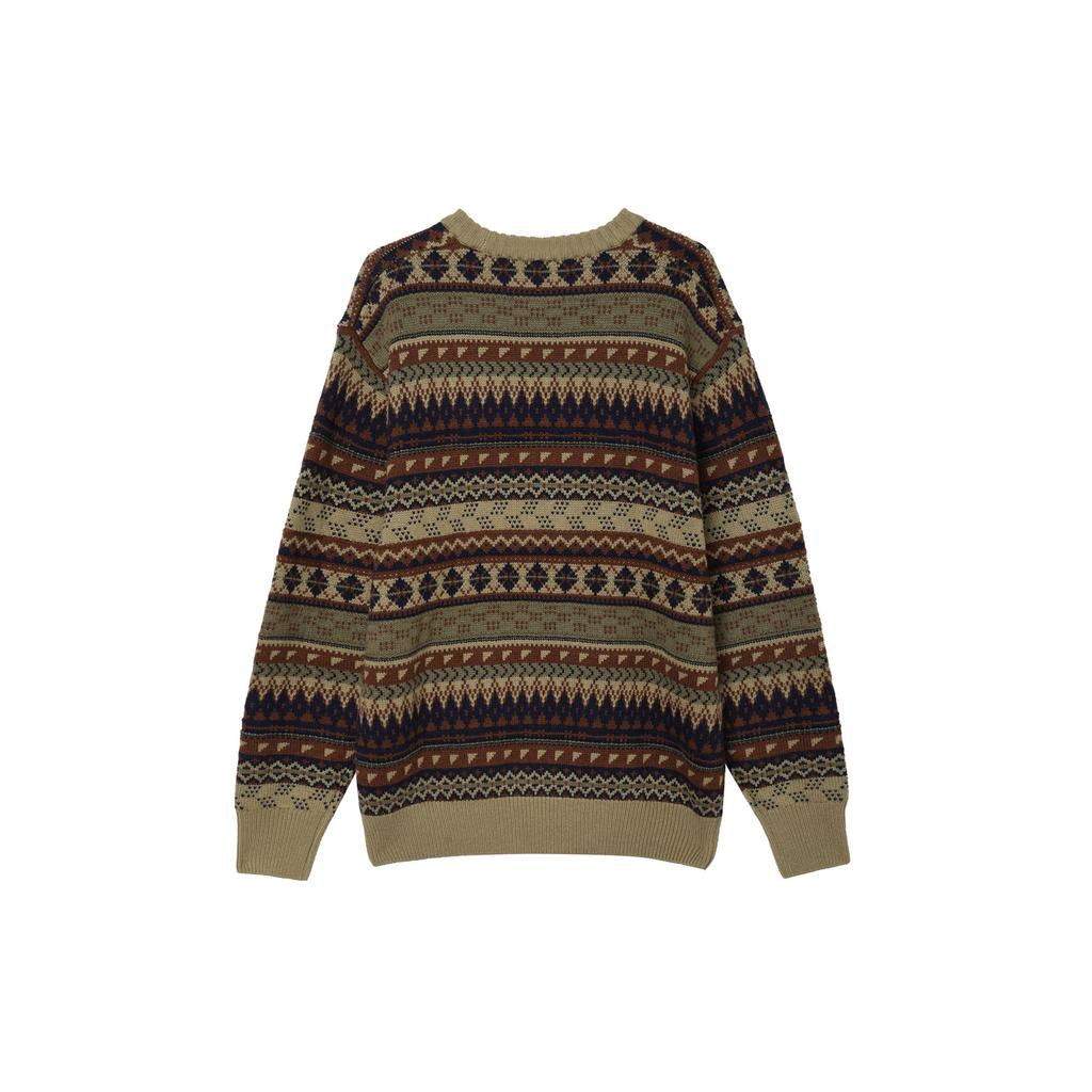 Nike Свитшот Swoosh Fair Isle Life Свободный крой Круглый вырез Повседневный свитер Мужской свитер Оливковый FZ0126-276