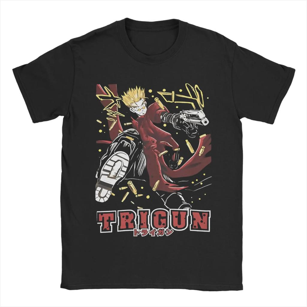 TRIGUN STAMPEDE Trigun Николас Д Стемпид Графический Принт Футболки Мужские Женские Мода Круглый Вырез Хлопковые Футболки Харадзюку Свободные Топы