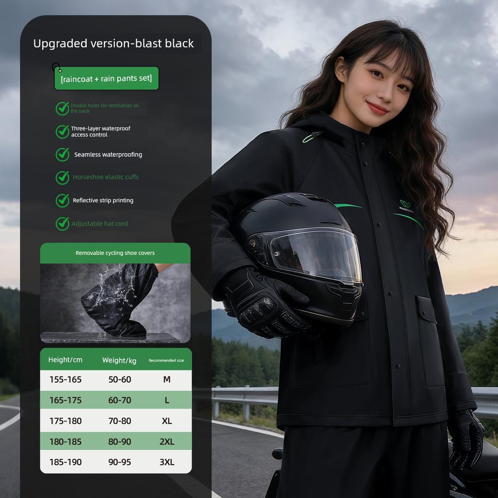 Raincoat and Rain Pants Set for Adults, Separate Pieces, Long Style, Full-Body Storm-Proof, Men's Cycling Wear 2026