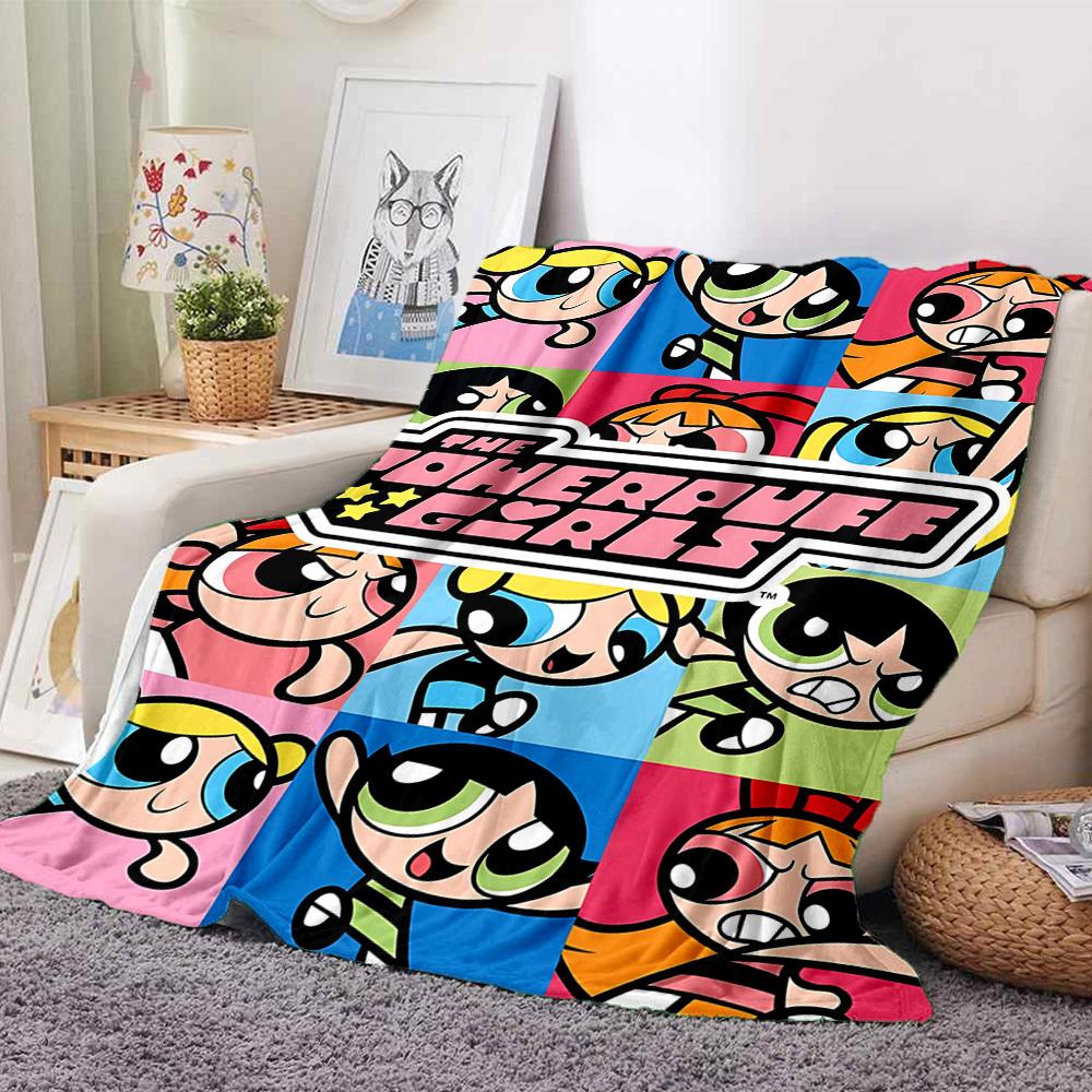 1pc Powerpuff Girls Flannel Blanket, Soft Skin Friendly with Digital Printing, Various Sizes Available for Family, Friends, Birthday