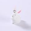 Набор из 5 милых кроличьих подвесок-шармов для украшений, флокированные мультяшные кролики, очаровательная фурнитура для серег, брелоков