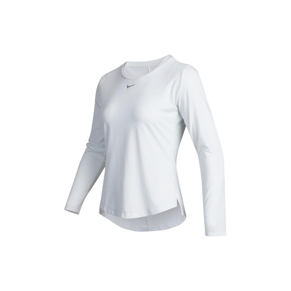 Nike Дышащая футболка с длинными рукавами Pure Color для тренировок, женские топы, белые DD0621-100