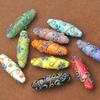 5pcs 45x13mm Big Oval Rugby Handmade Flower Lampwork Glass Loose Crafts Beads For Jewelry Making DIY Findings