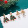 Crystal Xmas Dangle Earrings Rhinestone Christmas Tree Earrings Merry Christmas Earrings Unisex