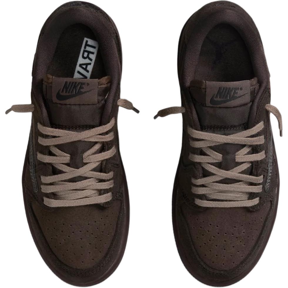 Кроссовки Travis Scott x Air Jordan 1 Retro Low OG SP PS Velvet Brown Kids, темно-мокко, черные DO5442-202