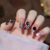 Dark Cat Light Camellia Nail Art 3D Butterfly Wearing Nail Ice Clear Pink Nail Art Nails