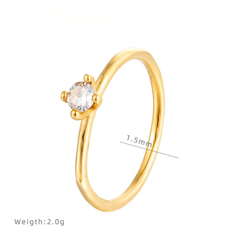 Не тускнеющая любовь Циркониевый бриллиант Простое кольцо Кольцо Свет Роскошная ниша Титановая сталь Тонкое кольцо Японское и корейское Ins Кольцо на мизинец Женщины