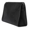 Gucci Jumbo GG Double G logo zipper closure leather clutch large size men's black