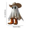Halloween Ghost Ornaments Ghost Cowboy with Boots Ghost Sculpture Statue Table Ornament for Tabletop Halloween Decor Ghost Decor