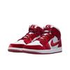 Кроссовки женские Air Jordan 1 Mid Red Velvet белые черные Team-Red FZ3334-100
