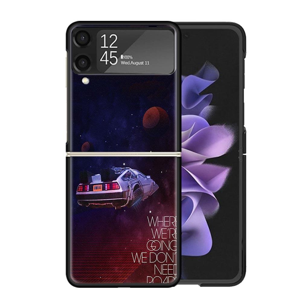 Back To The Future Time Machine Cases For Samsung Galaxy Z Flip 4 5 6 7 3 Z Flip7 Flip6 Flip4 Flip5 Flip3 5G Hard Shockproof Fun