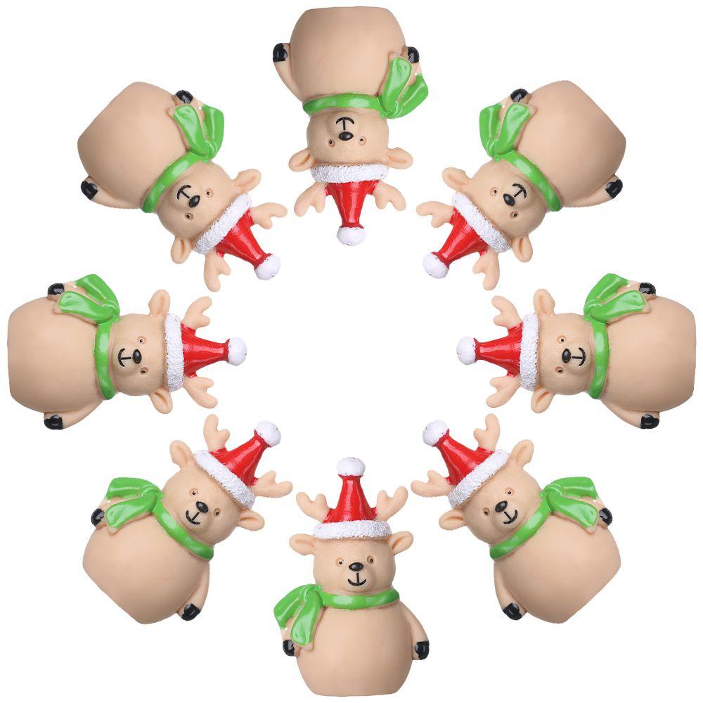 Dollhouse Deer Fairy Garden Christmas Accessory Miniature Snowman Santa Claus Figurines Xmas Tree