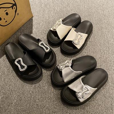 Мода 2025 Лето Новые Женские Круглые Балетки Комфортные Толстая Подошва Женские Тапочки Простые Универсальные Женские Сандалии Sandalias De Mujer