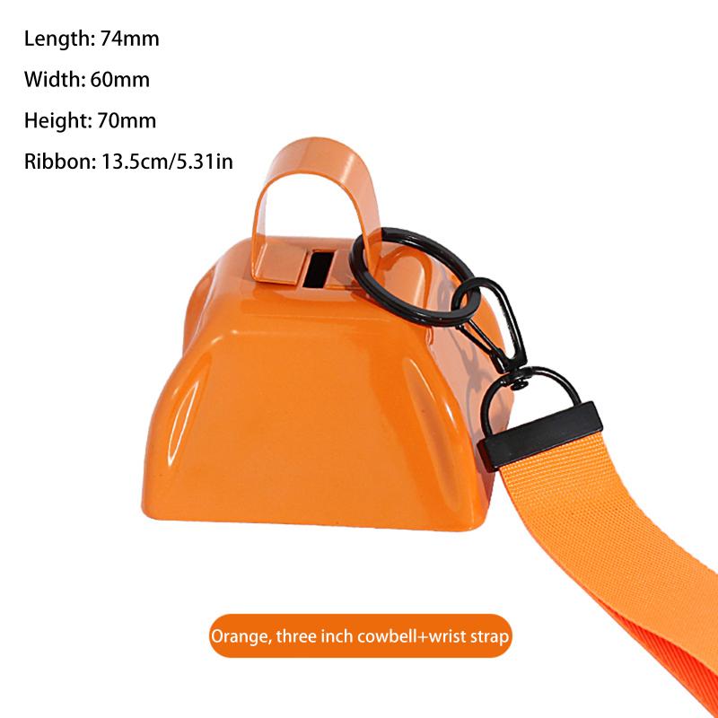 Loud Iron Cowbell with Wrist Rope for Effective Noise in Outdoor Races and Events
