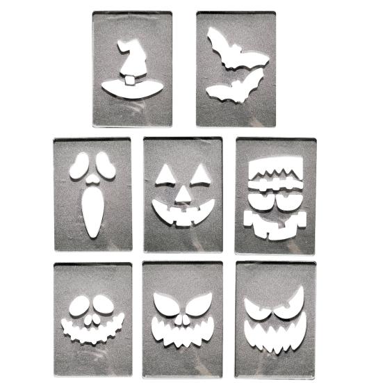 Halloween Pumpkin Face Stencils Decorative Painting Stencils Reusable Acrylic Drawing Template for DIY Pumpkin Carving Wood Wall Art Decor