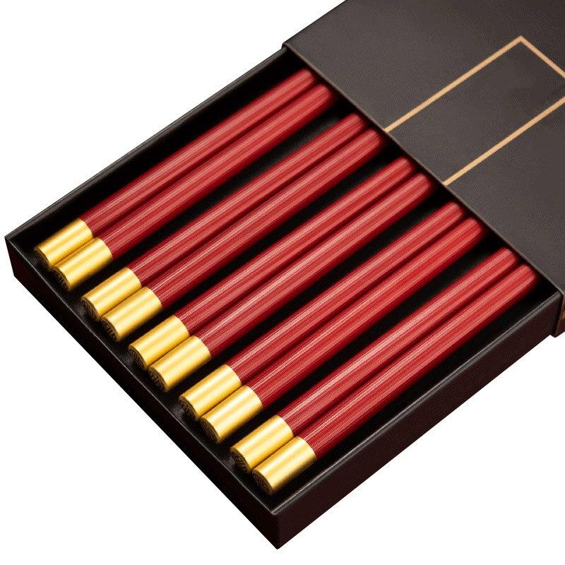 5 пар китайских японских палочек для еды, палочек для суши, корейских палочек для еды, многоразовых палочек из сплава, кухонной посуды, аксессуаров для инструментов