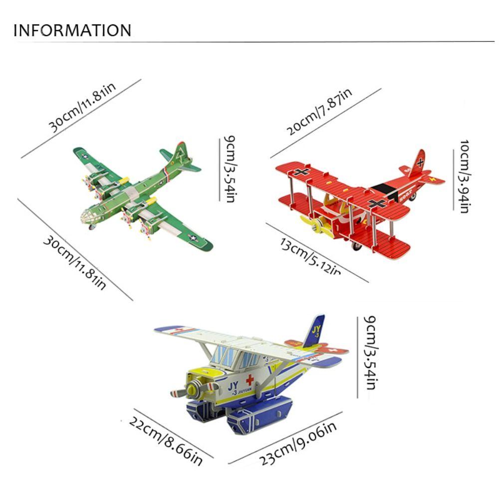 Handmade Airplane Puzzle 3D Education Puzzles Game Montessori Toys  Kids