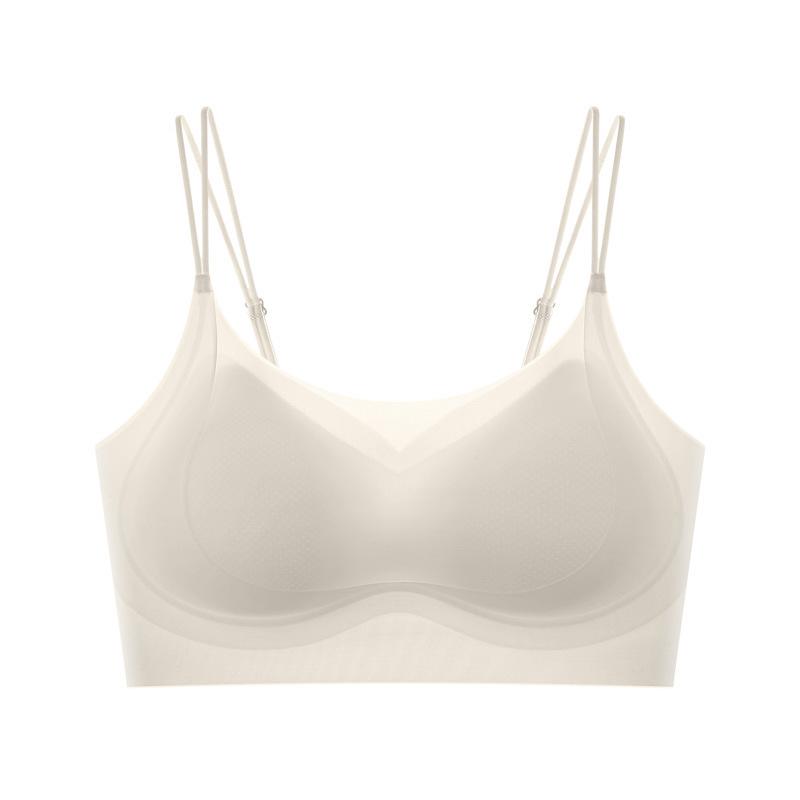 Cool feeling seamless, shoulder straps, beautiful back, bra, fixing cup, gathering, upper support, soft support, ultra-thin summer