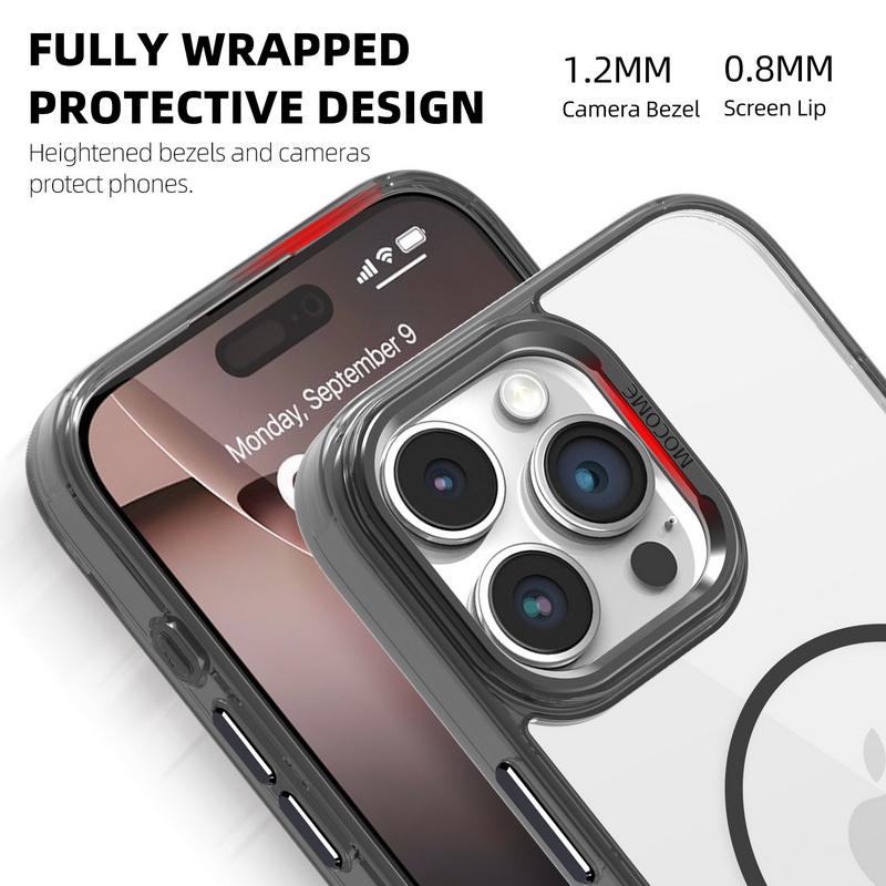 Магнитный слот для карт, прозрачный чехол для телефона iPhone 16 Pro Max 15 14 Pro 13 12 11 для Magsafe, противоударный металлический защитный чехол для объектива