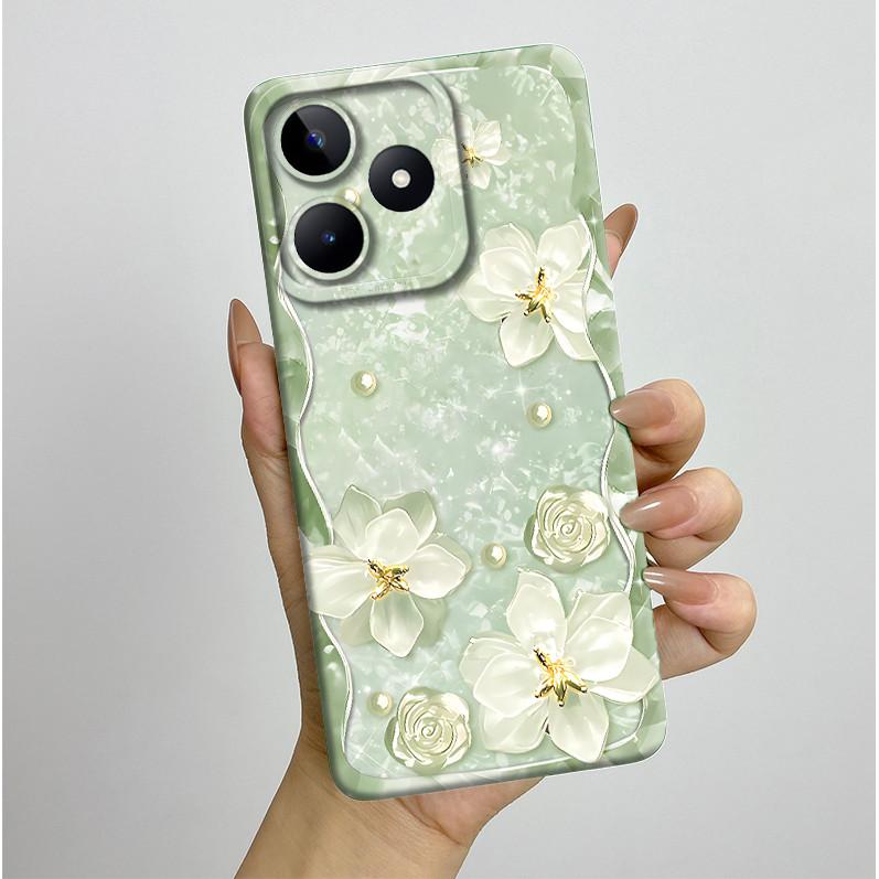 Чехол для Realme C51 C53 RMX3830 RMX3760 Красивый Цветок Полностью Задняя Крышка для RealmeC51 C53 C61 C63 C 51 S Мягкий Силикон Funda