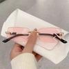 Унисекс Безрамные Прямоугольные Солнцезащитные Очки Модные Винтажные Квадратные Очки Y2k Солнечные Очки Очки Дизайнерские Очки