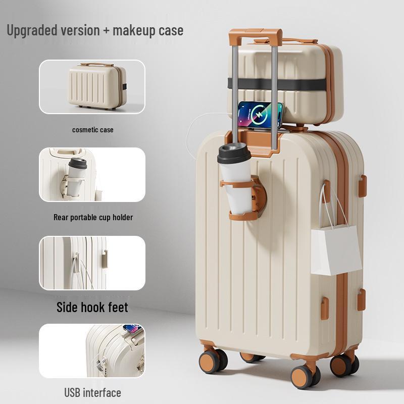 Multifunctional Trolley Suitcase: 20-inch Carry-On & 26-inch Large Capacity with Universal Wheels, Ideal for Students and Travelers