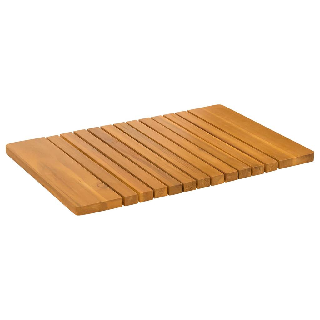 Bath Mat Solid Color Brown 59 x 40 cm Wood