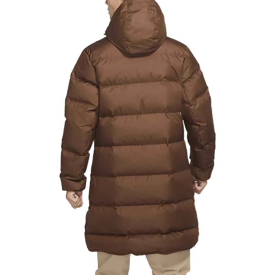 Nike Пуховик на молнии с капюшоном и логотипом, мужская верхняя одежда, коричневый DV1134-259