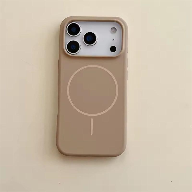 Матовый однотонный чехол из жидкого силикона для iPhone 17 Air 16 15 14 Plus 13 12 Pro Max для беспроводной зарядки Magsafe, противоударный чехол