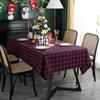 Полиэстер Хлопок Жаккард Рождественская Клетчатая Черно-Белая Прямоугольная Скатерть Красно-Черная Скатерть Покрытие Чайного Стола
