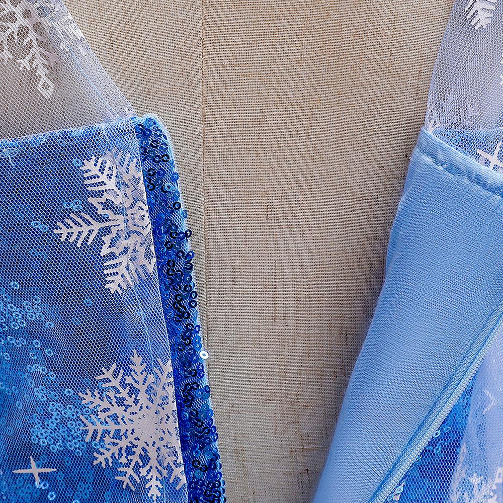 Синий плащ для девочек, сетчатые длинные платья, Рождественская вечеринка, карнавальный костюм, платье, рождественский костюм принцессы, летнее праздничное детское платье для косплея