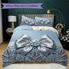 Luxury Bow Pattern Bedding uilt Set uilt Cover Pillowcase Home Decoration Birthday Gift (1 * duvet cover + 2 * pillowcase without core)