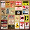 No Parking Metal Signs Tin Poster Caution Danger No Smoking Wall Art Painting Advertising Board Vintage Home Decor YI-212