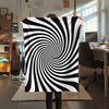 1Pc Illusory Graphics Print Flannel Blanket, High quality Comfortable for All Seasons, Home Decor, Warmth and Comfort, Perfect for Christmas Gifts W26