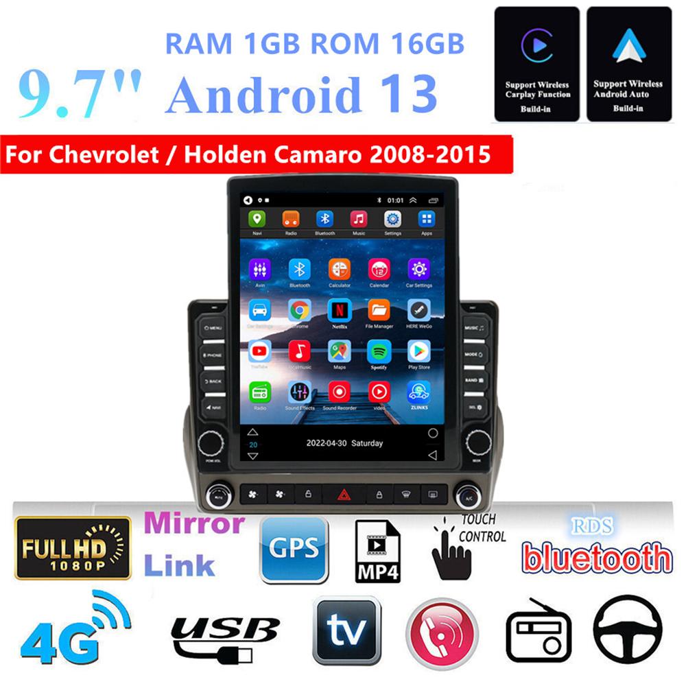 9.7'' Android 13 Carplay 1GB 16GB Car Radio Navi GPS For Chevrolet Camaro Holden