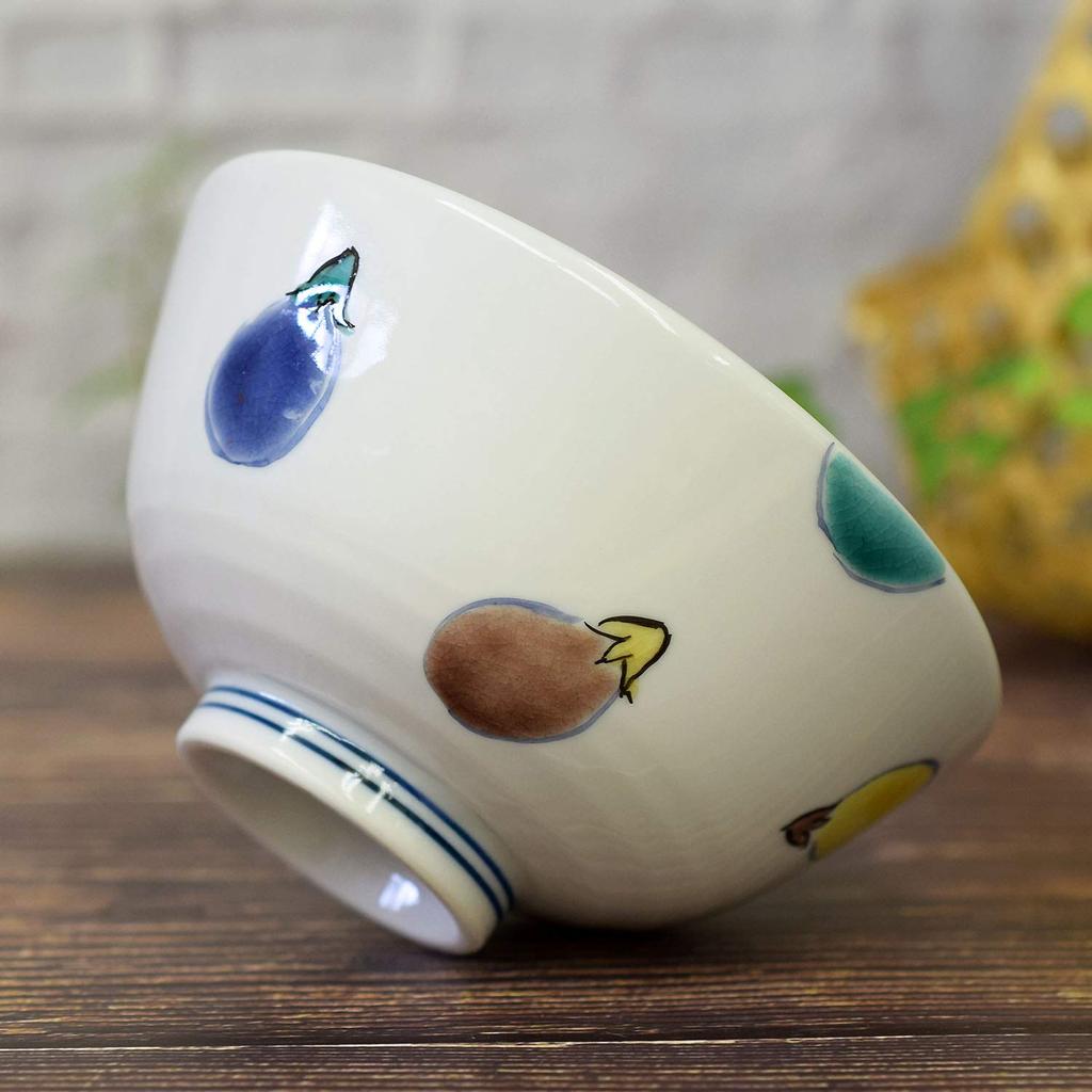 Washa No Kura Tea Bowl Stylish Kutani Ware Rice Bowl Colored Eggplant Ceramic Brand Japanese Tableware Birthday Gift