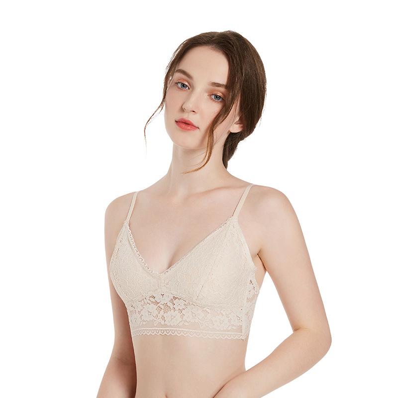Europe and The United States Sexy Light Lace Non-steel Ring Comfortable Non-marking Bra Skin-friendly Gathering Non-slip Small Breast Women