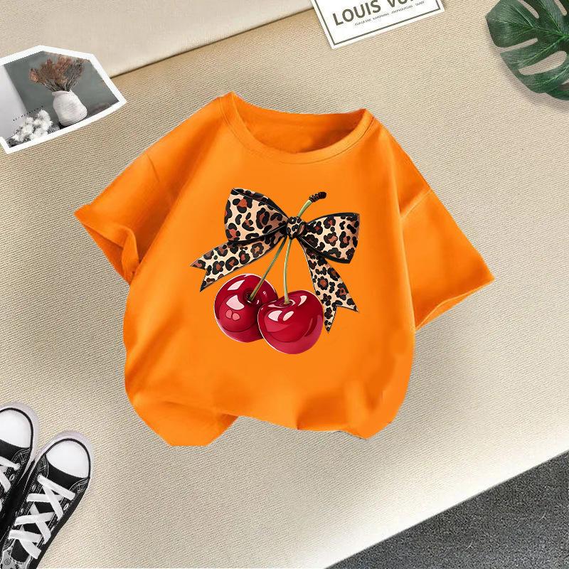 Children's Casual Short-sleeved T-shirt - Summer Girl's Cute Cherry T-shirt