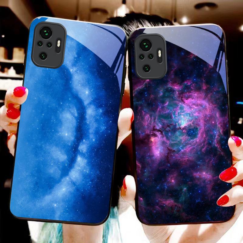 Обои Космическая Туманность Для Redmi Note 13 Pro+ 14 Pro 8 9 9S 12S 10 Pro 11 12 A3 12 13 K60 Ultra 13C 14C Черный Стеклянный Чехол Для Телефона