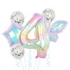Красочный Прозрачный Шарик-Бабочка Цветные Блестки Латексный Набор Один Год 40 Дюймов Звездное Небо Цифровое Оформление для Вечеринки по Случаю Дня Рождения
