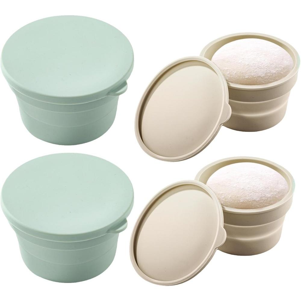 Гибридный контейнер для пиццы с крышкой, многофункциональный складной силиконовый контейнер с антипригарным покрытием для расстойки хлеба/пиццы/тостов, кухонный инструмент для выпечки