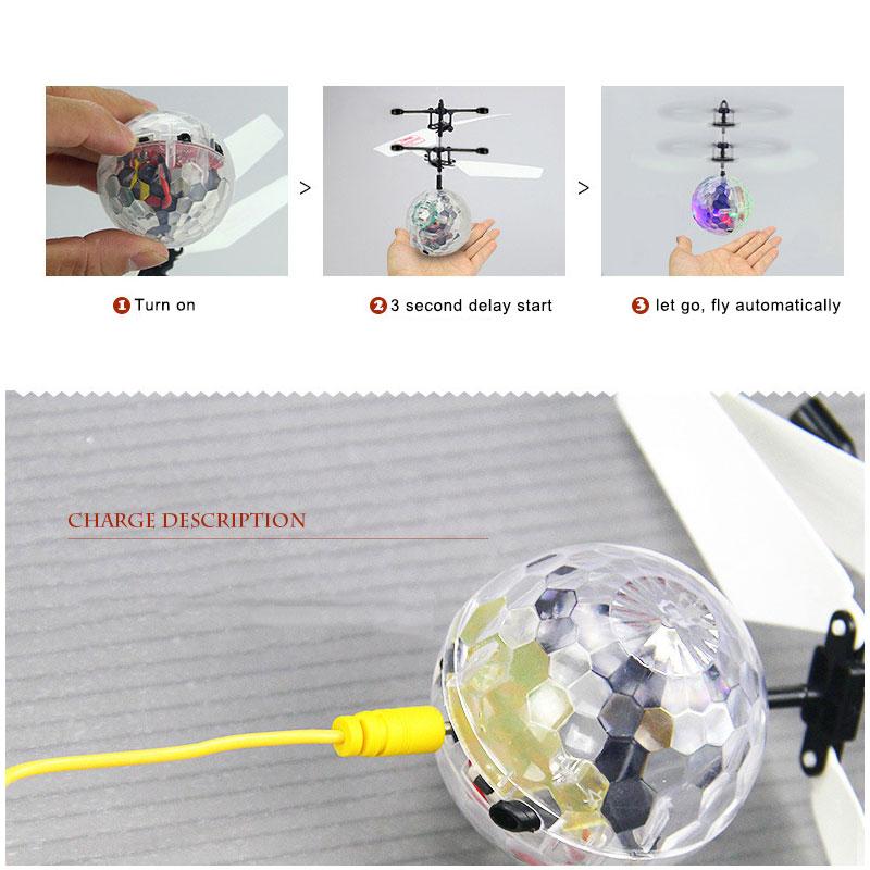 LED Flying Ball Infrared Induction Aircraft Gesture Control Toys Luminous Flight Balls Electronic Colorful Light Mini Helicopter