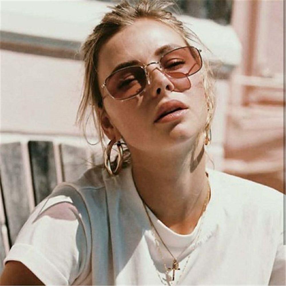 Punk Rock Minimalist 50mm Hoop Earrings Big Gold Alloy Thick Tube Round Circle