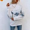 ZIMOXUAN Women's Snowflake Knit Sweater with Half Turtleneck for Autumn and Winter