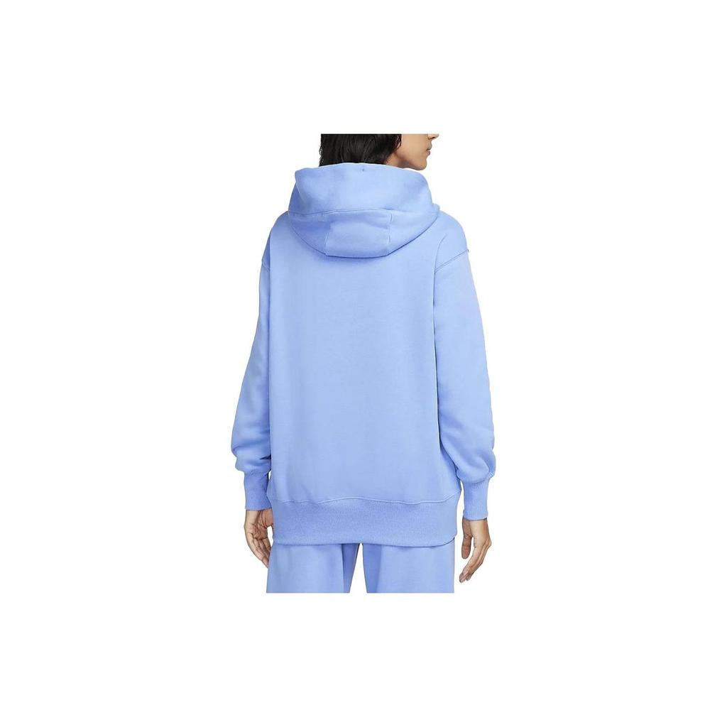 Nike Флисовая однотонная толстовка с капюшоном Phoenix, повседневная, с длинным рукавом, женская толстовка Polar-Blue DQ5861-450