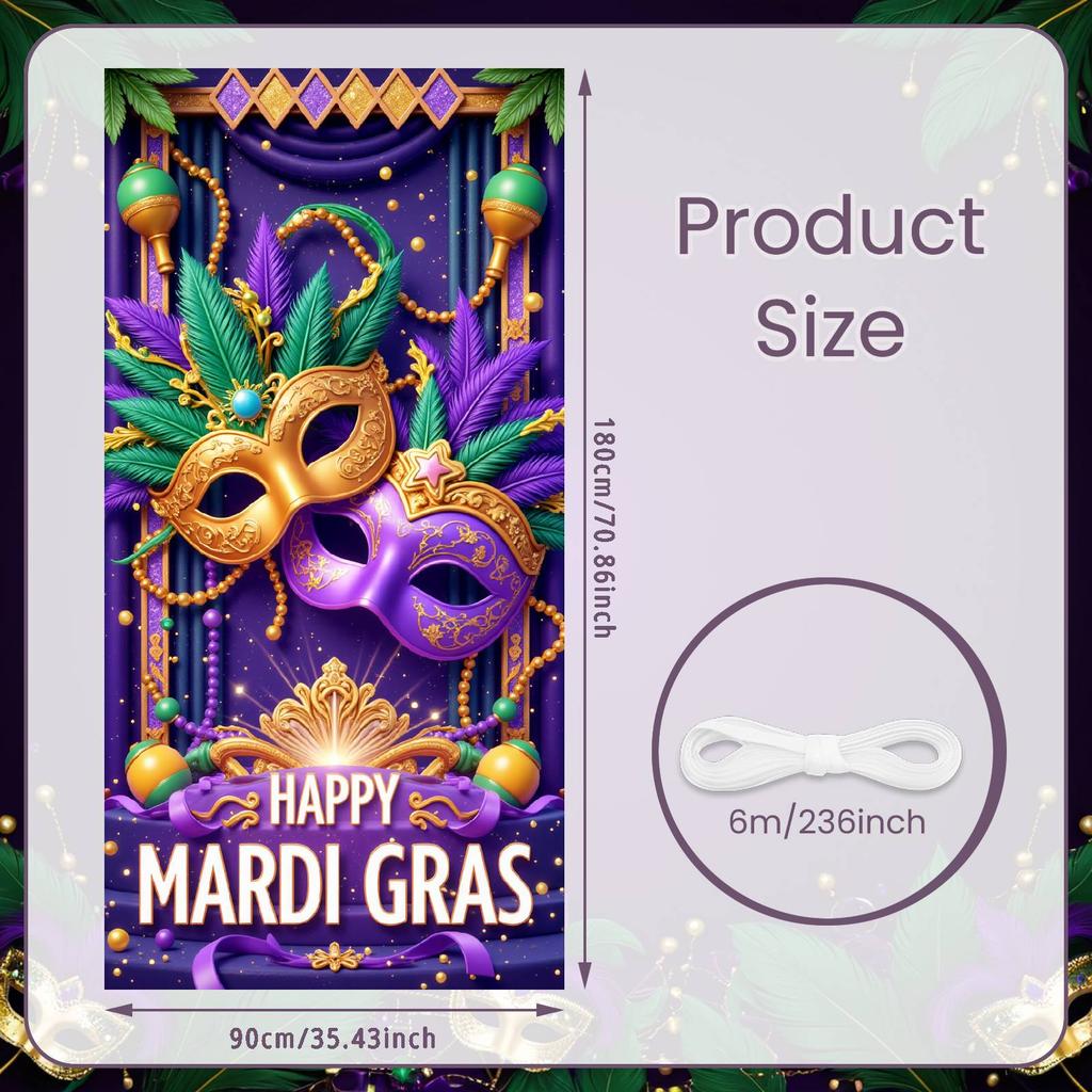 Баннер Mardi Gras Изящная Маска Украшение для Вечеринки Баннер Карнавальный Блестящие Блестки Баннер Mardi Gras Для Фотосессии Фестиваль