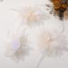 Floral Shape Retro Pearl Feather Flower Organza Handmade Accessories DIY Fabric Applique