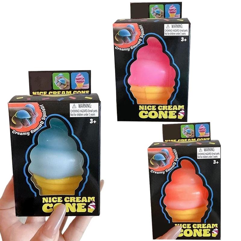 Милая серия игрушек-сквиши в виде рожка мороженого Подтвердите стиль Blind Box Игрушки для снятия стресса Забавные игрушки Mystery Box Сюрприз Подарок