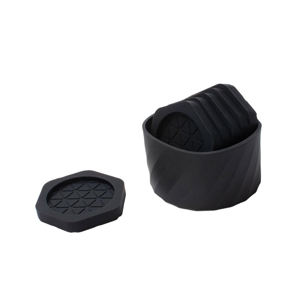 Hexagonal Silicone Coaster Set With Nonslip Base And Storage Box For Hot Beverages Coffee Teas Mat Office Home Use