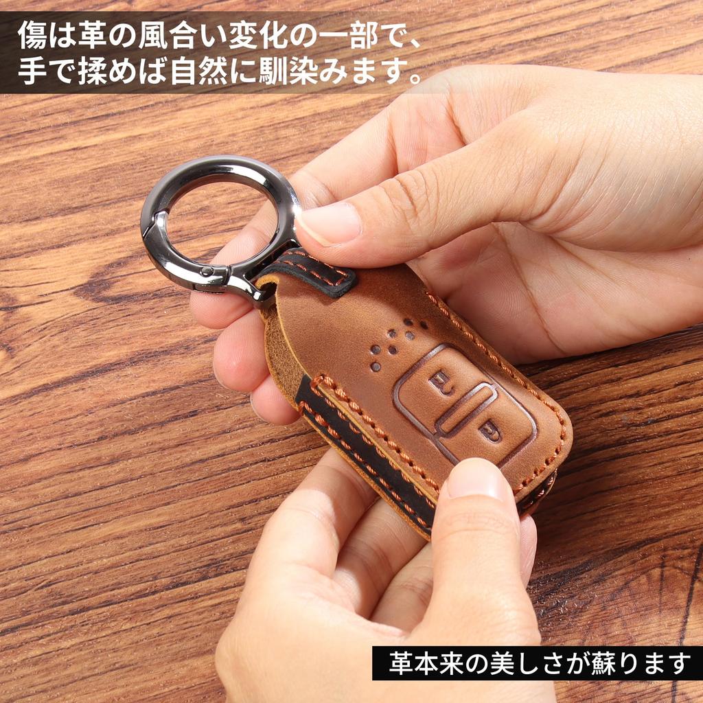 PIMOHI Honda Fried Key Case, Genuine Leather, Compatible Vezel, RU Type, New Model, Odyssee,
